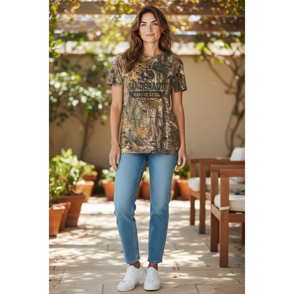 Gander Mountain Camo T Shirt Women Size Small Short Sleeve Outdoor Nature